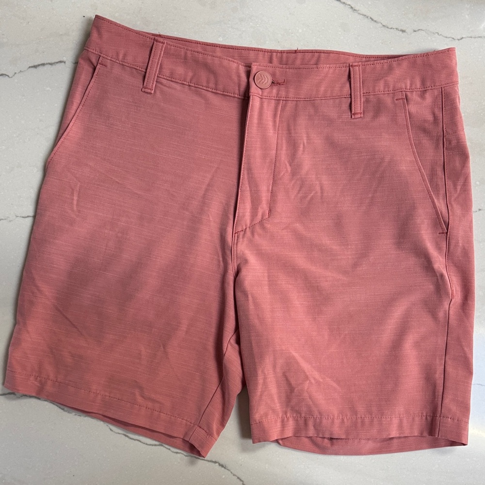 all in motion Coral Pink Flat-Front Men's Shorts